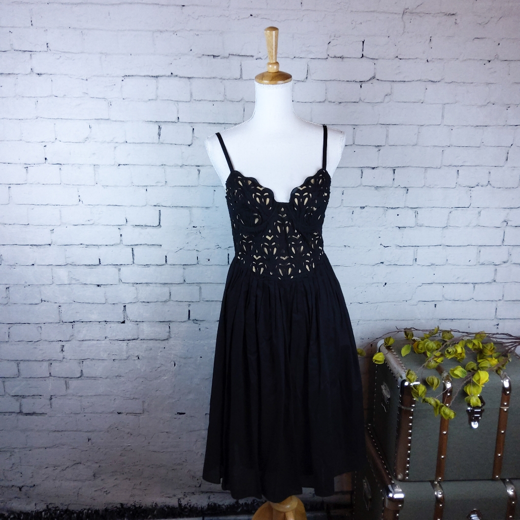 Catherine Malandrino Spaghetti Strap Cutwork Dress